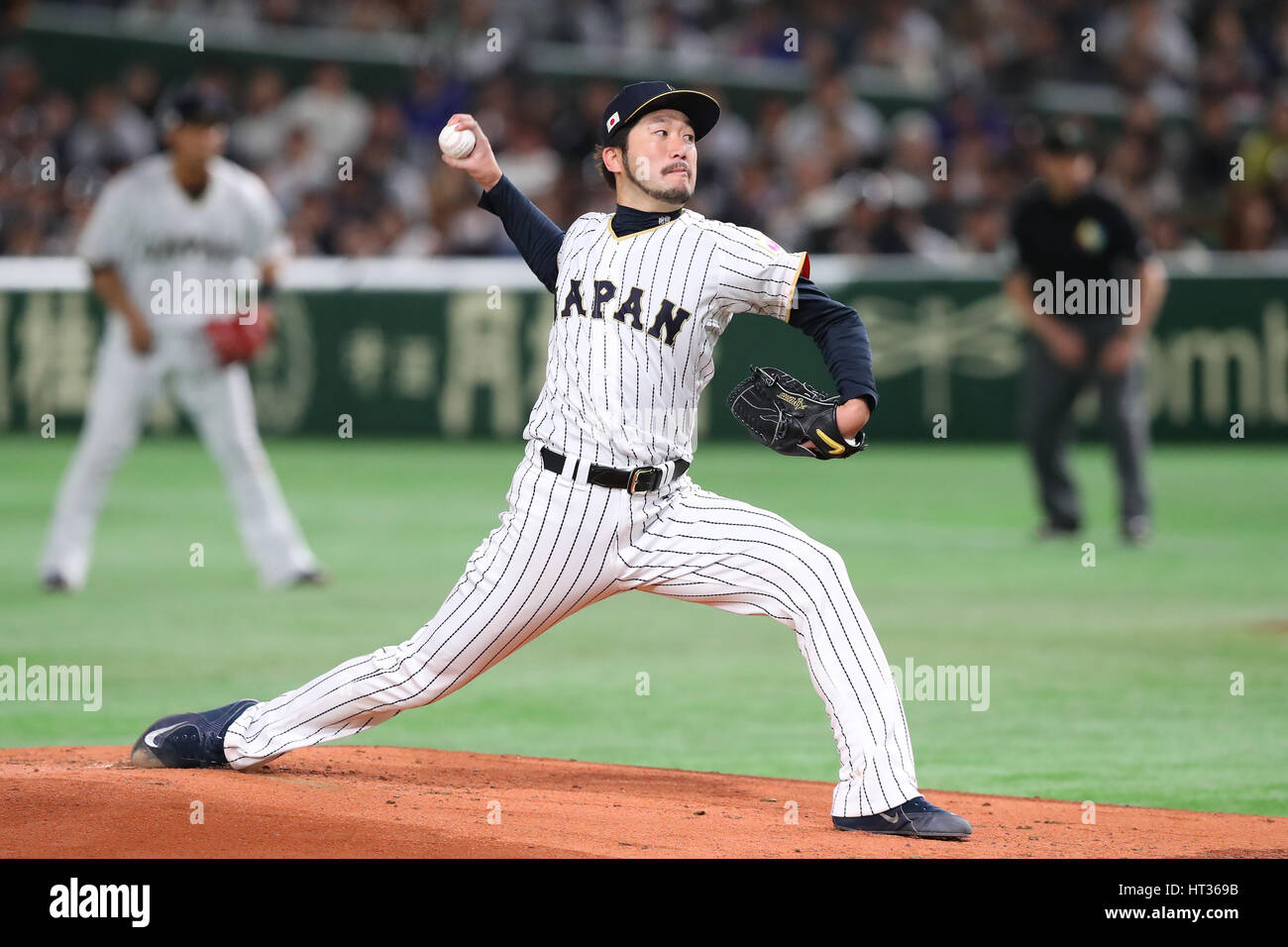 Tokio, Japan. 7. März 2017. Ayumu Ishikawa (JPN) WBC: 2017 weltweit klassische erste Runde Pool B Baseball-Spiel zwischen Japan - Kuba im Tokyo Dome in Tokio, Japan. Bildnachweis: YUTAKA/AFLO SPORT/Alamy Live-Nachrichten Stockfoto