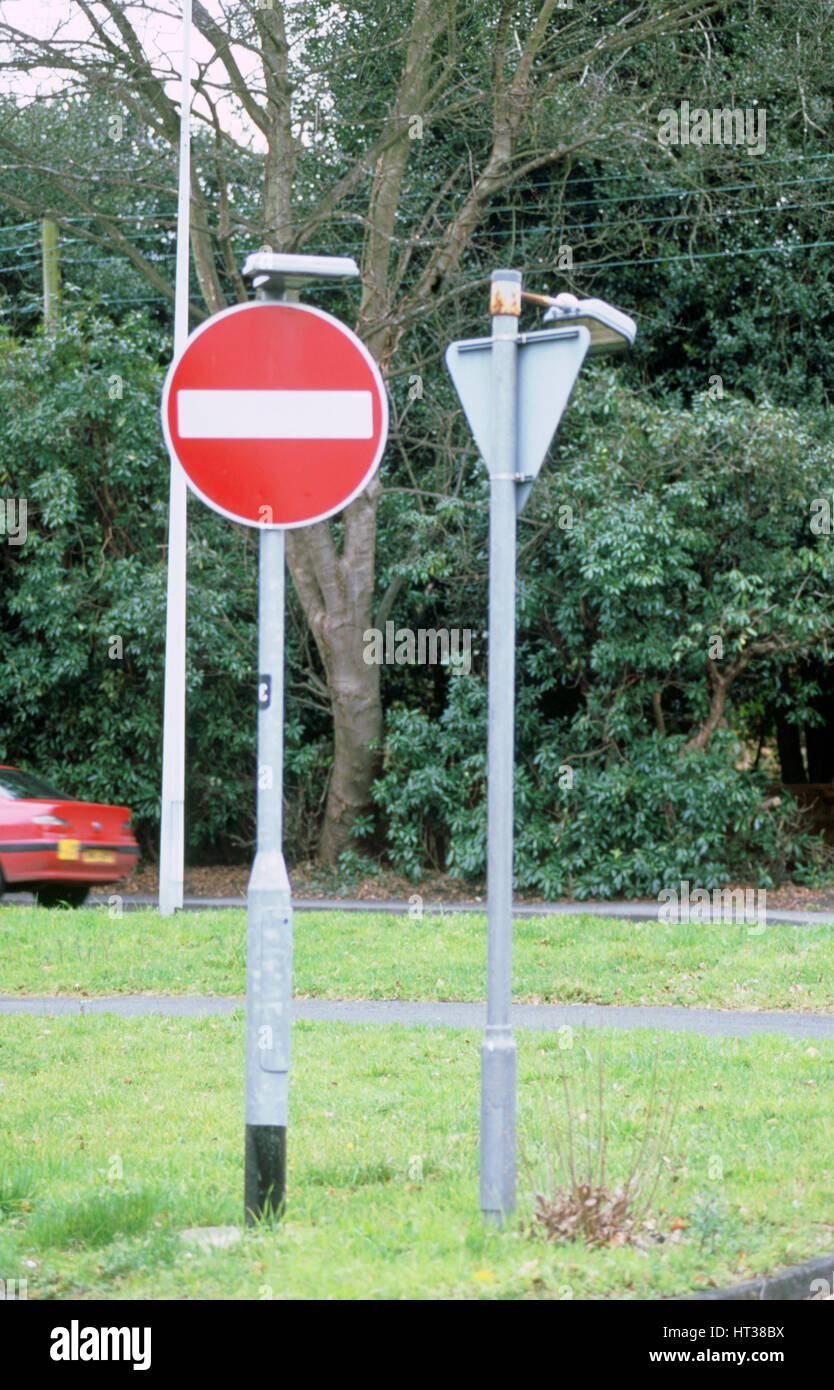 Kein Eintrag, Straßenschild. Künstler: unbekannt. Stockfoto