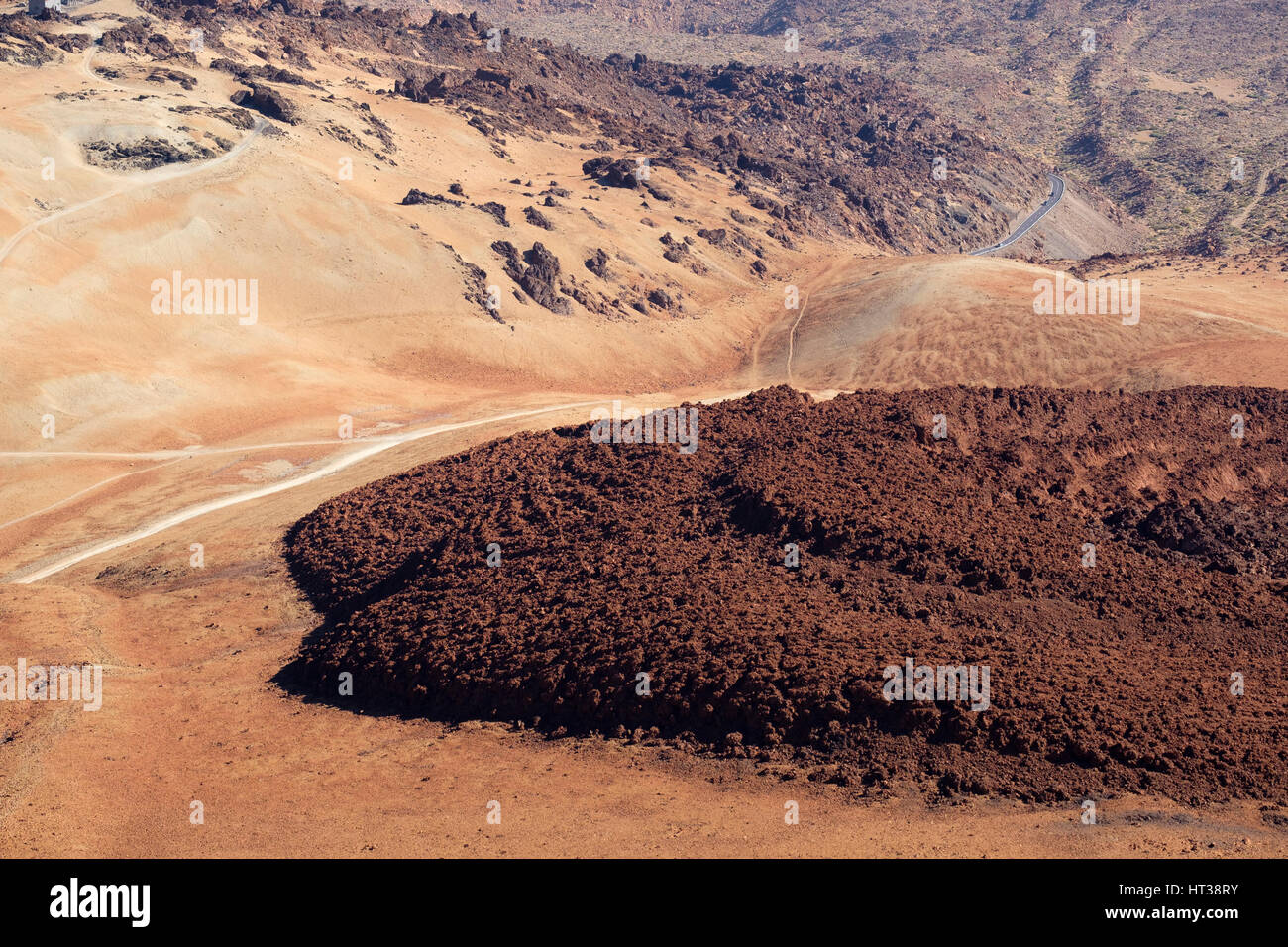 Caldera de Las Cañadas, Anzeigen von Montaña Blanca, Teide-Nationalpark Parque Nacional de Las Cañadas del Teide, Teneriffa Stockfoto
