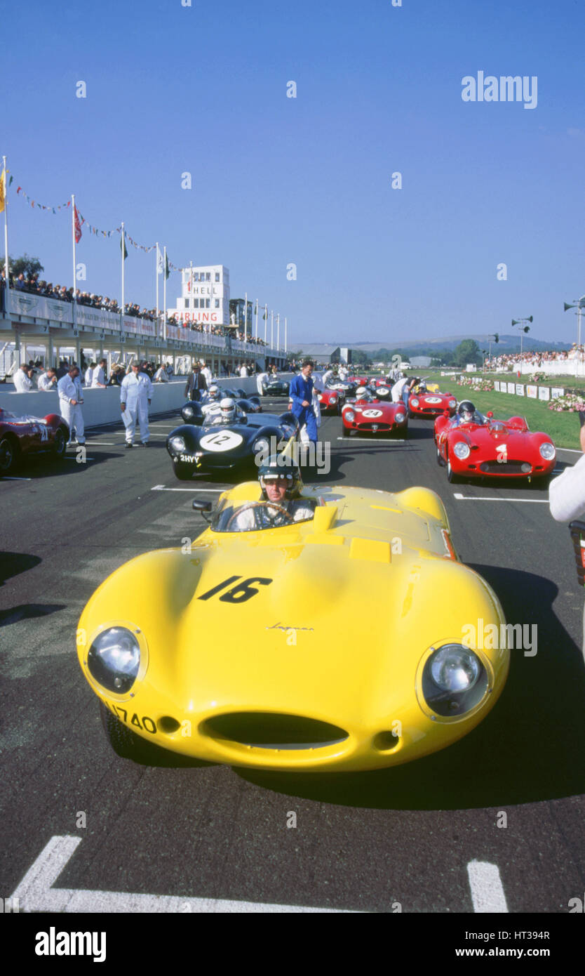 1998 Goodwood Revival Meeting. Jaguar D-Type, Martin Brundle. Künstler: unbekannt. Stockfoto