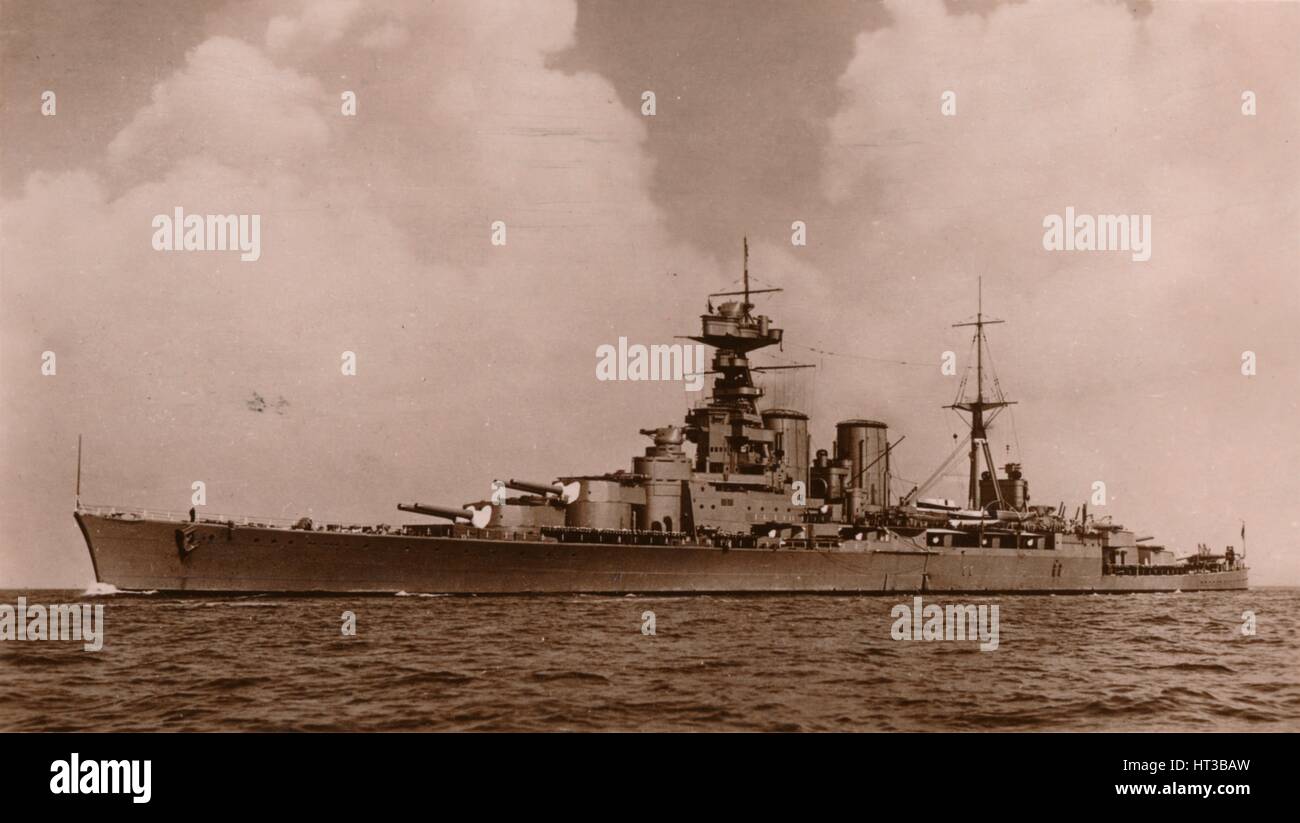 "HMS Hood", 1935. Künstler: unbekannt. Stockfoto