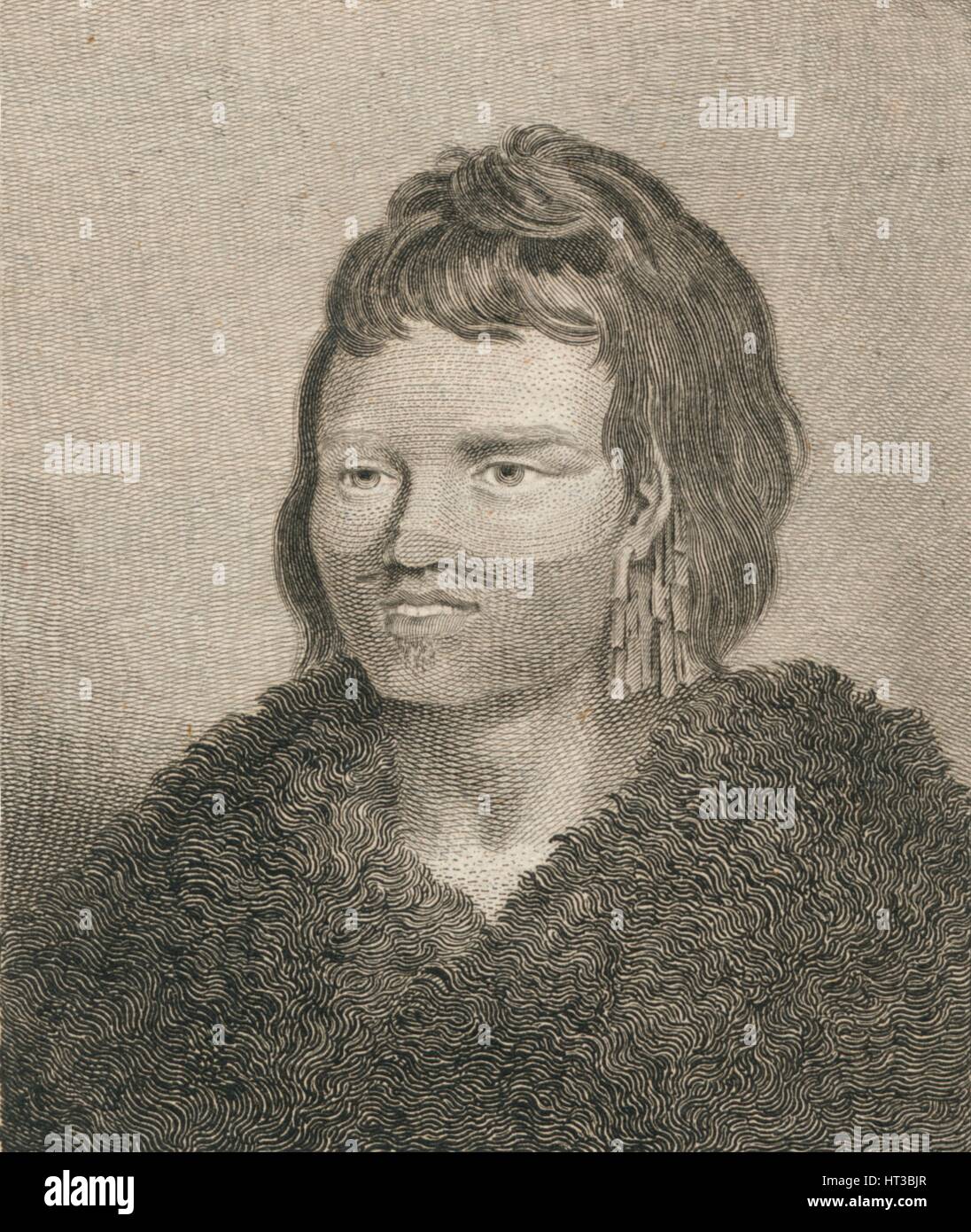 "Ein Eingeborener von Sandwich-Sound", 1784.  Künstler: James Heath. Stockfoto