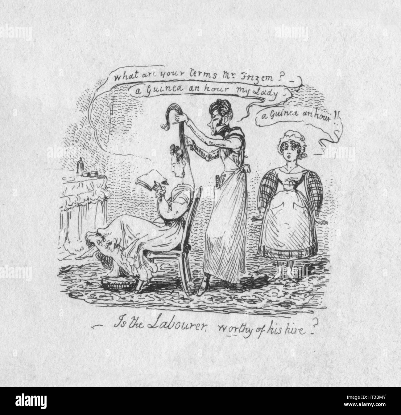 "Der Arbeiter ist seines Lohnes wert ist?", 1829. Künstler: George Cruikshank. Stockfoto