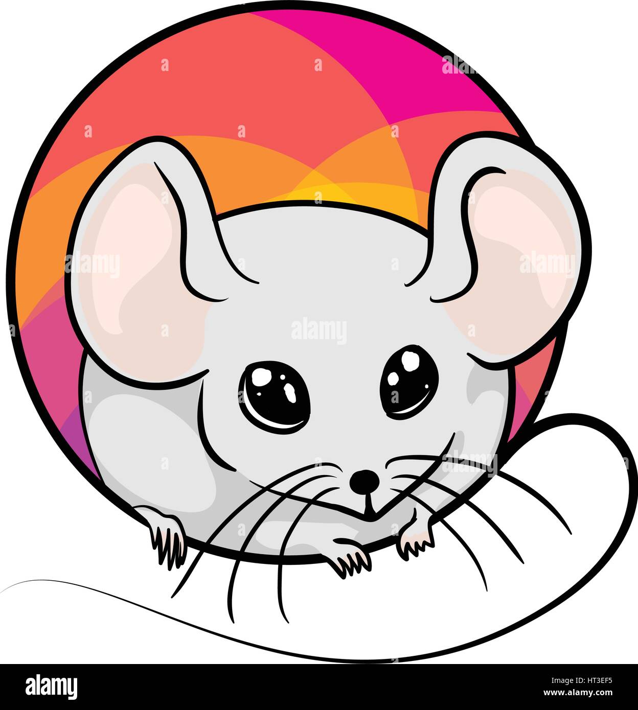 Weissen Labormaus Ein Abzeichen Tierische Kunst Niedlichen Cartoon Stil Handgezeichnete Vektor Illustration Stock Vektorgrafik Alamy