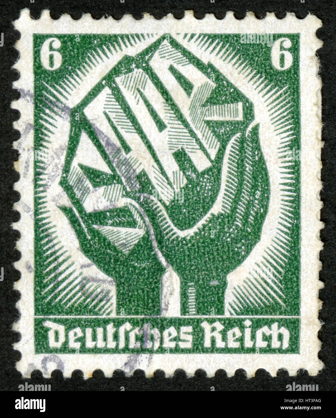 Deutschland-Briefmarken, Poststempel, Stempel, Poststempel, Stockfoto