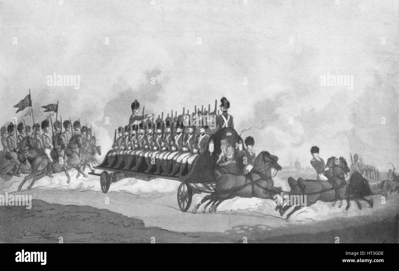 "Expedition oder militärische fliegen", c1780-1820, (1909). Künstler: Thomas Rowlandson. Stockfoto