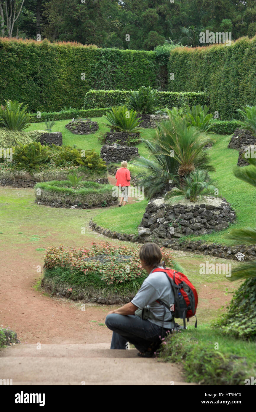 Terra Nostra Botanischer Garten im Tal von Furnas, Insel Sao Miguel, Azoren Stockfoto