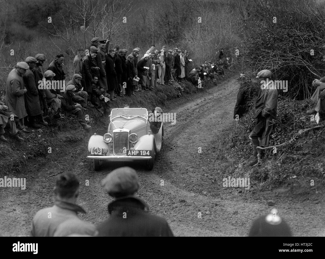 Hillman Aero Minx von V Wherry im Wettbewerb in der MCC-Lands End-Studie, 1935. Künstler: Bill Brunell. Stockfoto
