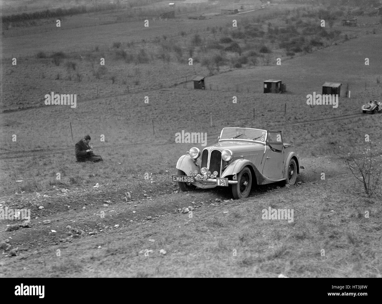 Frazer-Nash BMW 319/55 auf der London Motor Club Coventry Cup Trial, Knatts Hill, Kent, 1938. Künstler: Bill Brunell. Stockfoto