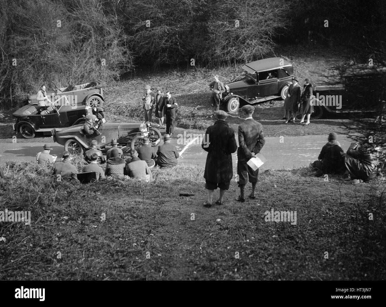 Salmson bei der JCC Halbtages-Trial, gemeinsame Ranmore, Surrey, 1930. Künstler: Bill Brunell. Stockfoto