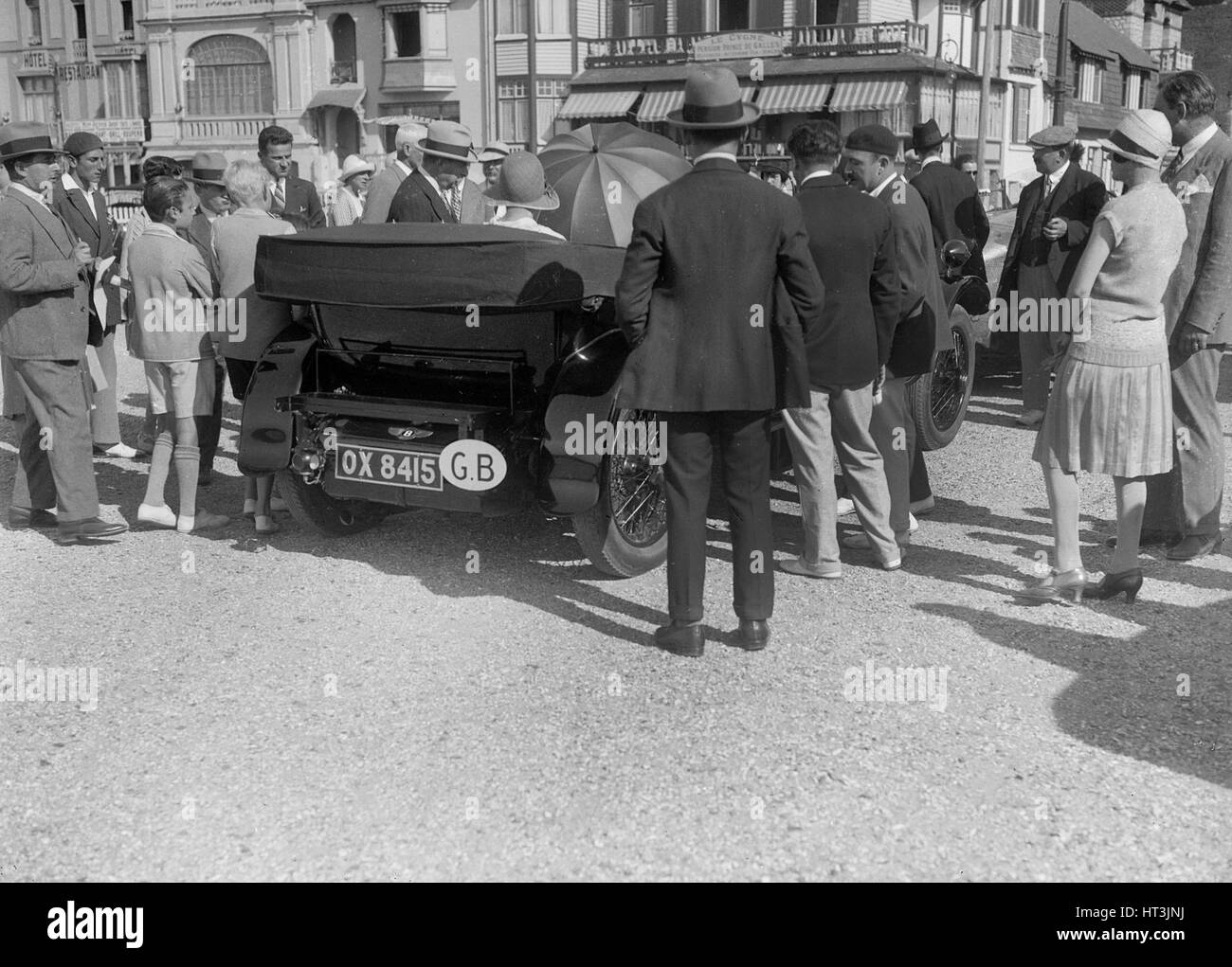 Bentley 4-Sitzer von SK Thornley, Motor Woche Boulogne, Frankreich, 1928. Künstler: Bill Brunell. Stockfoto