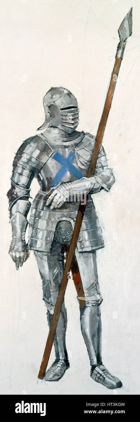 Schottischer Soldat, Schlacht von Flodden Field, 1513 (c1990-2010). Künstler: Ivan Lapper. Stockfoto