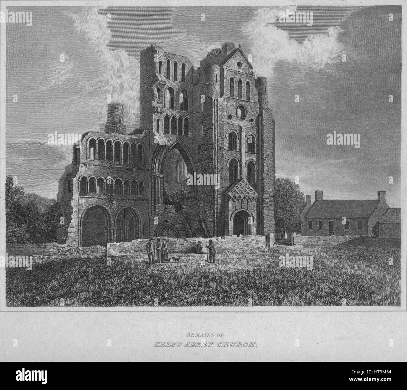 "Reste der Kelso Abbey Kirche", 1814. Künstler: John Greig. Stockfoto