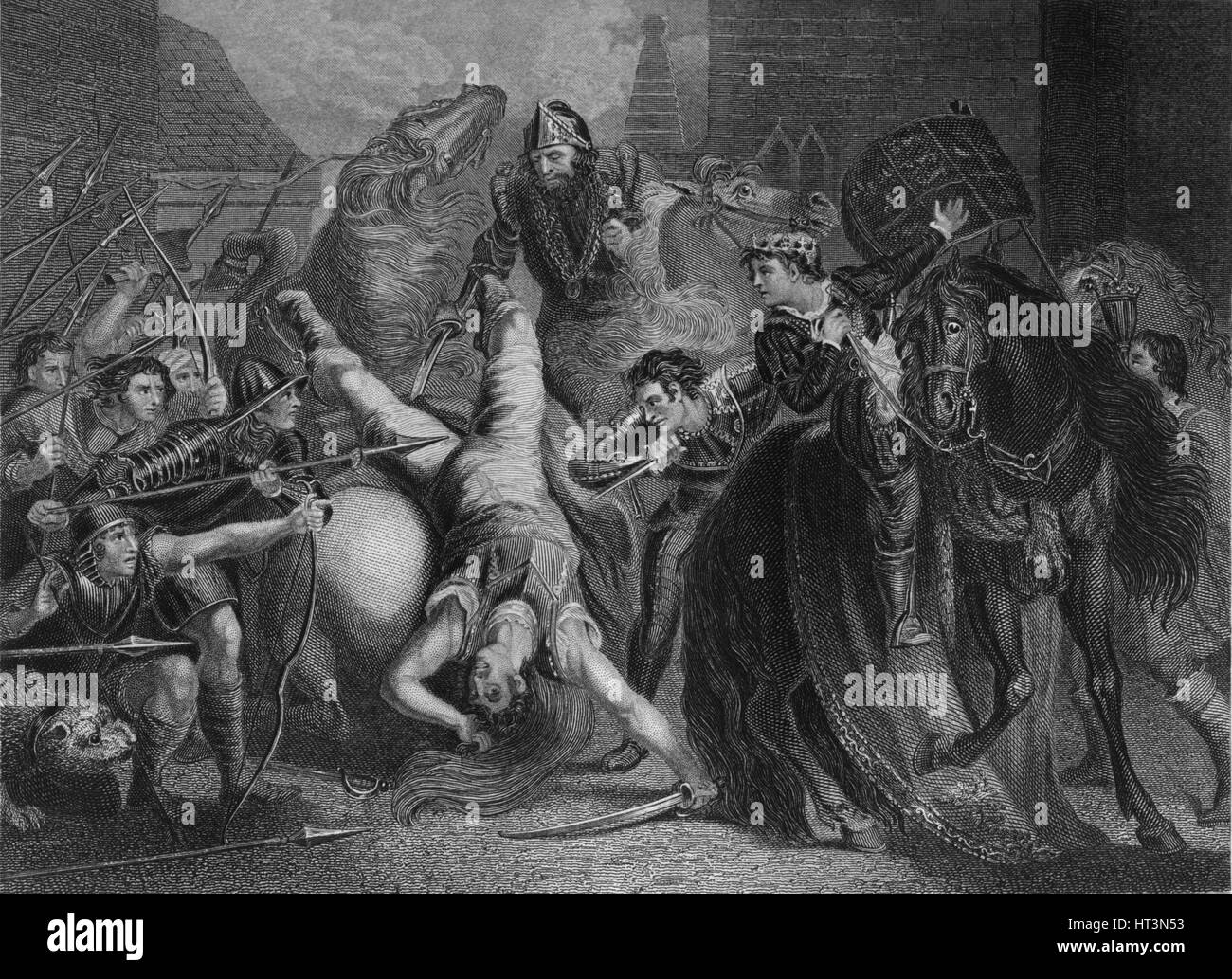 "Der Tod von Wat Tyler", 1859. Künstler: John Rogers. Stockfoto