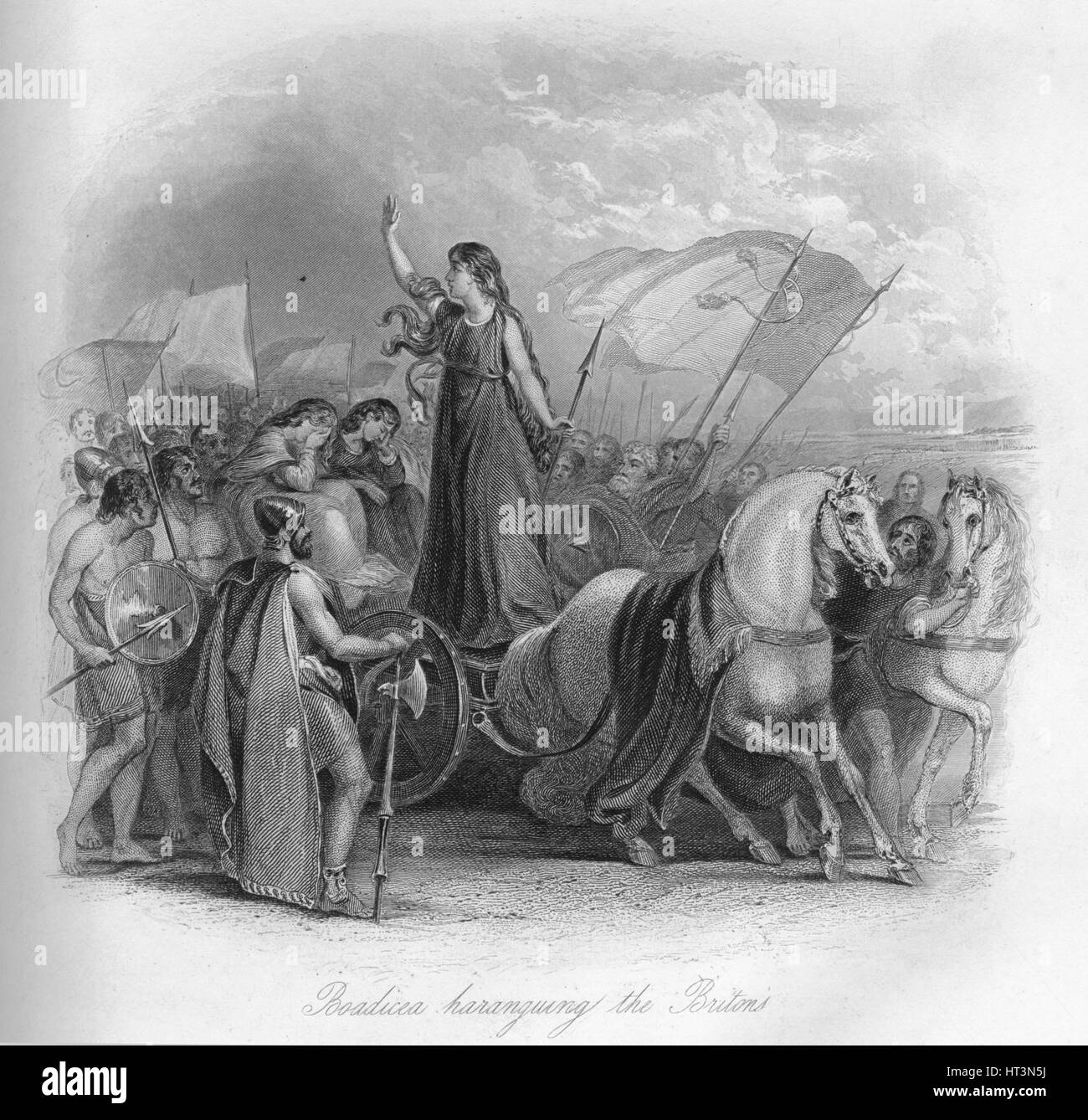 "Boadicea Predigten die Briten", 1859. Künstler: unbekannt. Stockfoto
