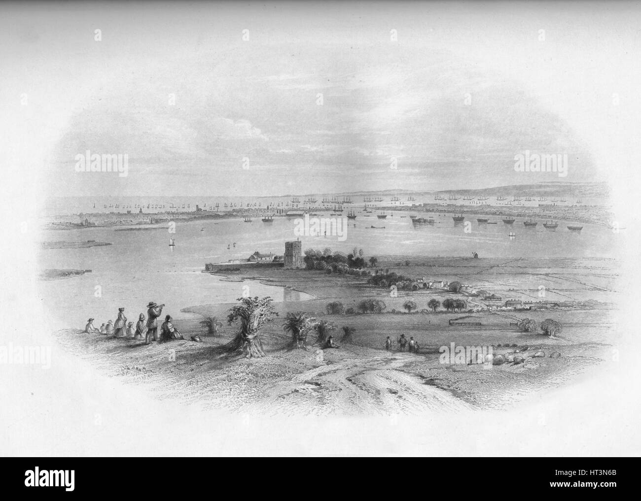 "Portsmouth Harbour & Spithead", 1859. Künstler: Edward Paxman Brandard. Stockfoto