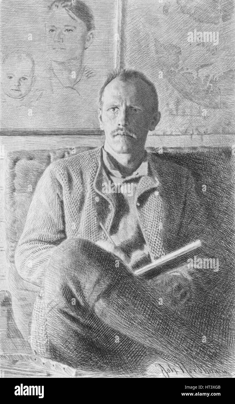 "Fridtjof Nansen", 1897. Künstler: Johan Nordhagen. Stockfoto