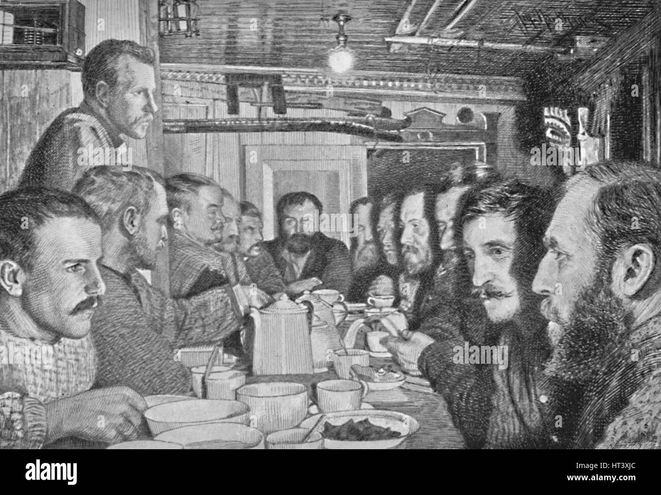 "Am Abendmahl Tisch, 14. Februar 1895", 1895, (1897). Künstler: Johan Nordhagen. Stockfoto