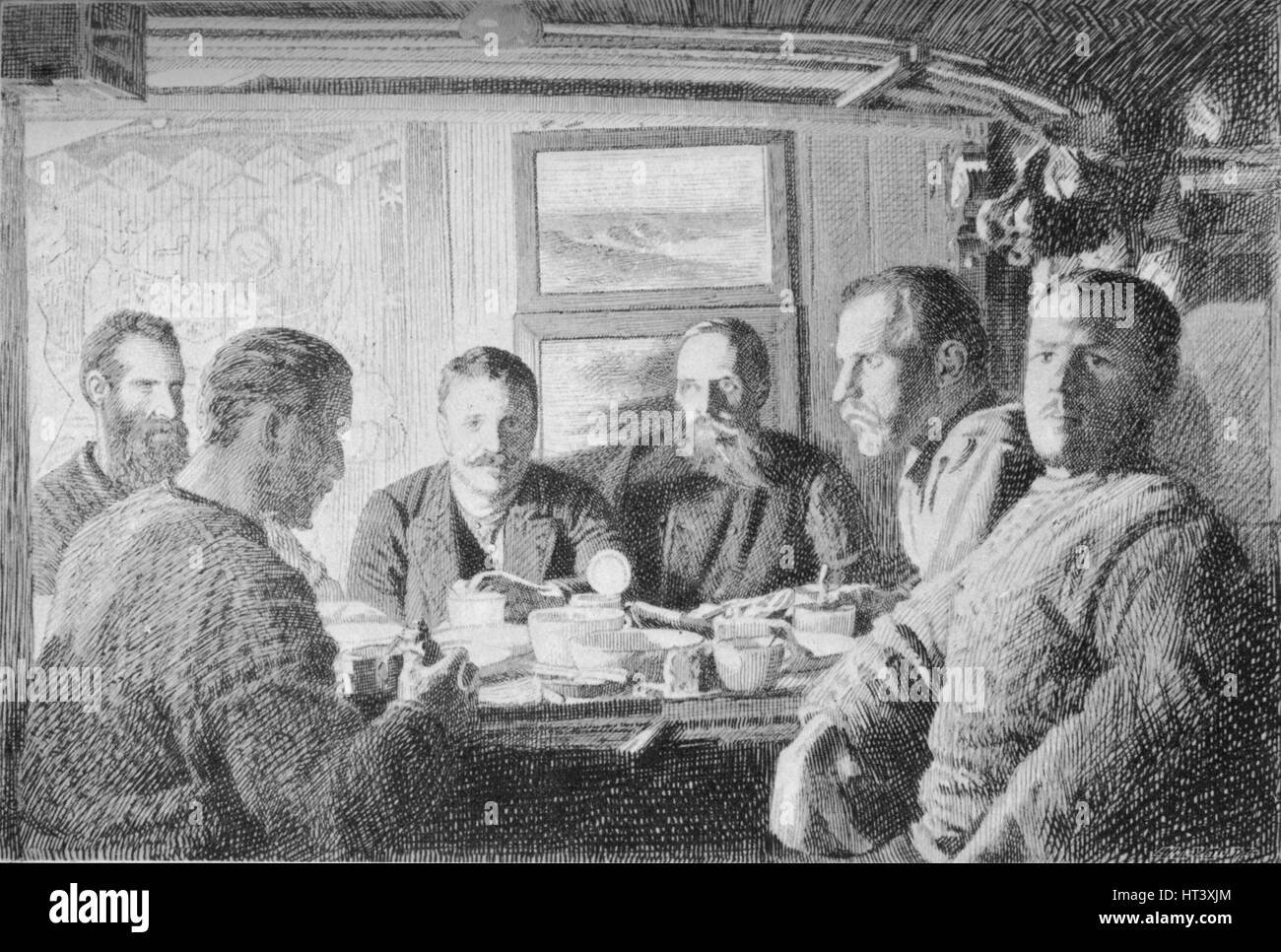 "Das obere Ende des Tisches Abendessen". 15. Februar 1895, (1897). Künstler: unbekannt. Stockfoto