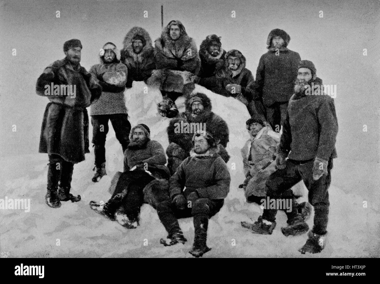 "Die Crew der Fram nach ihrer zweiten Winter. Ca. 24 Februar 1895', 1895 (1897). Künstler: unbekannt. Stockfoto