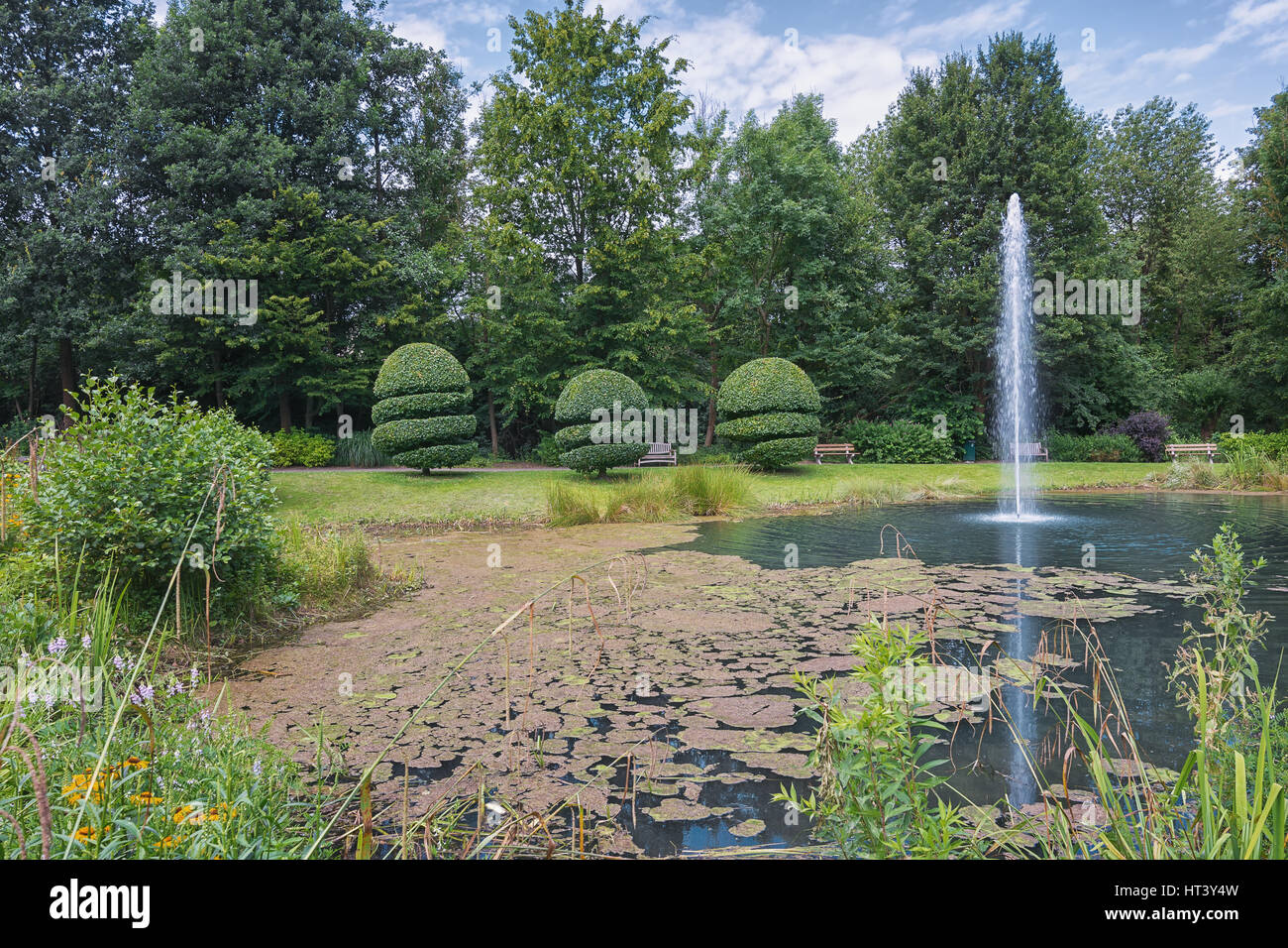 Englischen Sie Gartenstil Park Mondo Verde Niederlande Stockfoto
