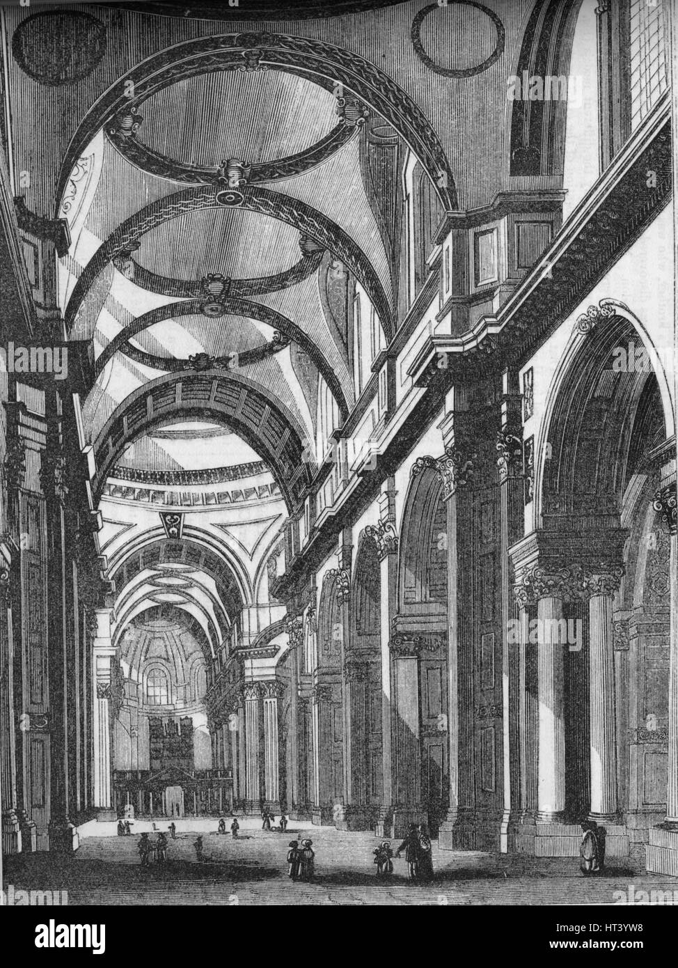 "Interieur der St. Paul, Blick nach Osten", 1835, (1845). Künstler: John Jackson. Stockfoto