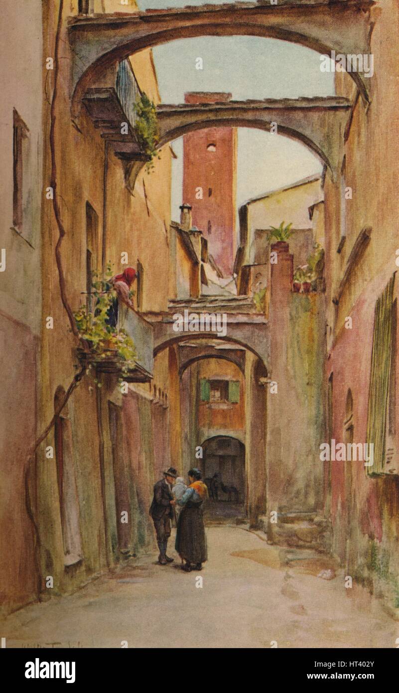 "Via Dello Speddale, Noli', c1910, (1912). Künstler: Walter Friedrich Roofe Tyndale. Stockfoto