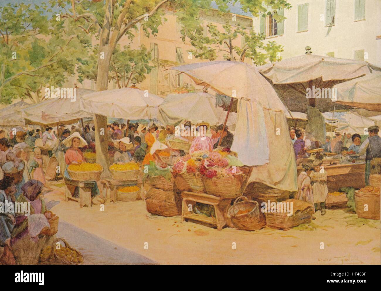 "Der Markt in Nizza", c1910, (1912). Künstler: Walter Friedrich Roofe Tyndale. Stockfoto