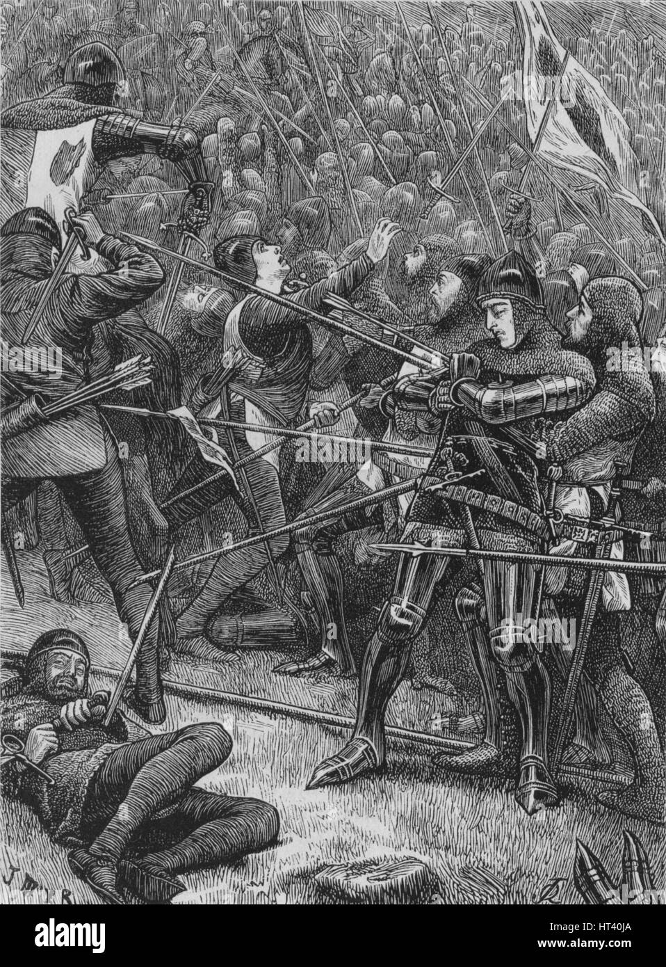 'Charge der Schotten bei Halidon Hill', 19 Juli 1333 (c1880). Künstler: unbekannt. Stockfoto
