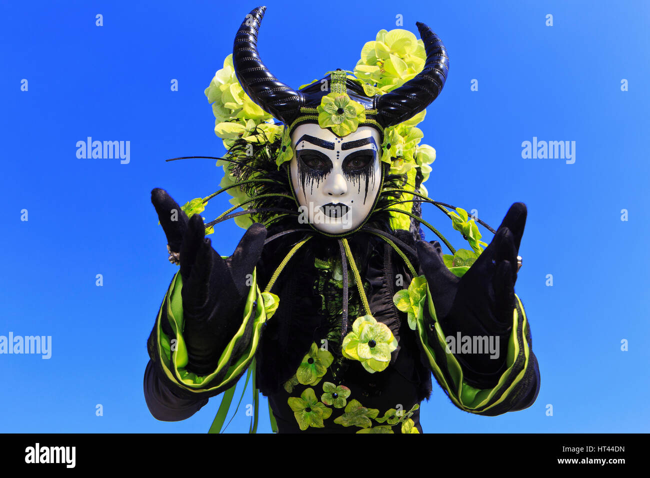 Maleficent (Herrin allen Übels) an die venezianische Arsenal während des Karnevals von Venedig, Italien Stockfoto