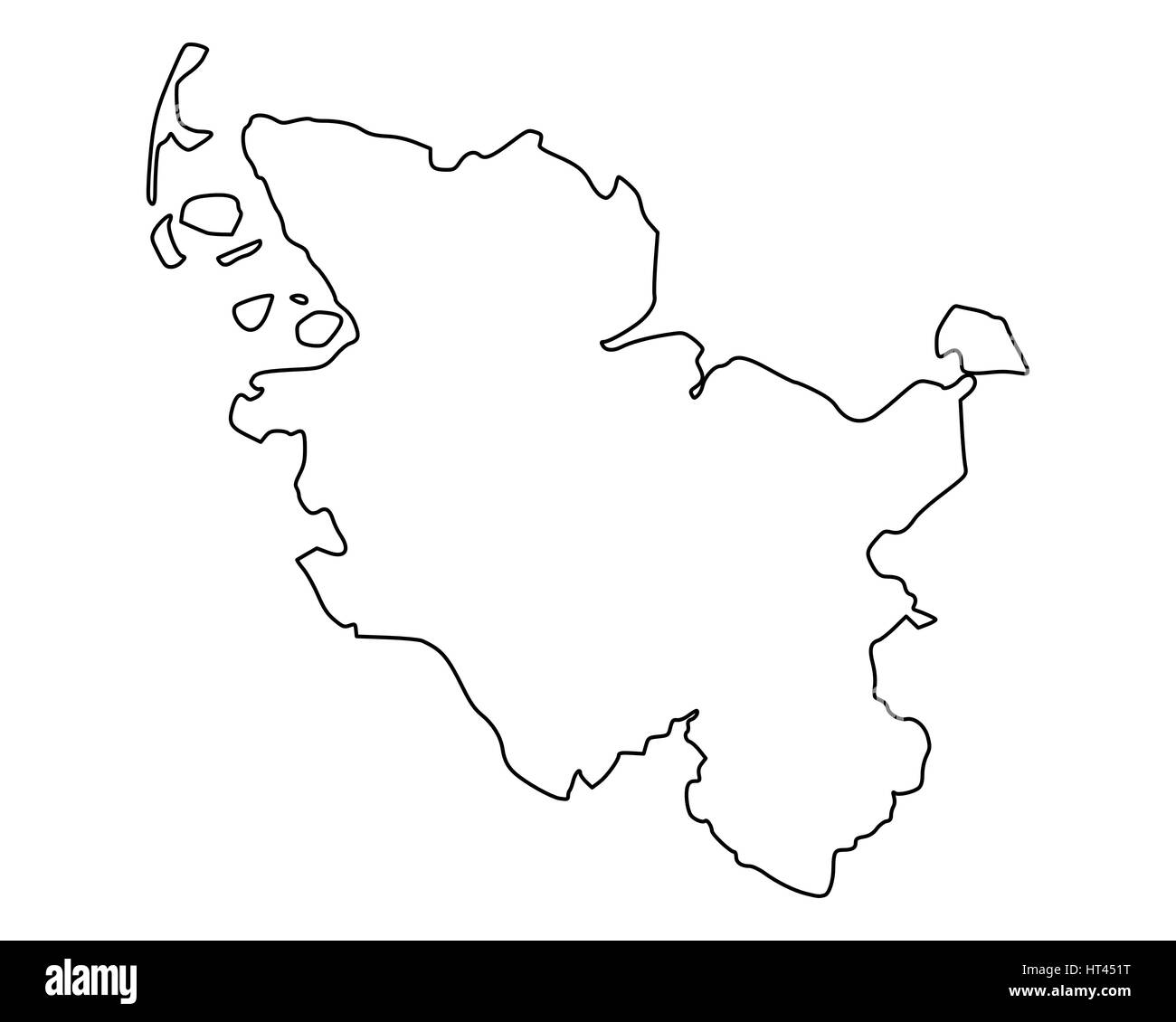 Karte des Landes Schleswig-Holstein Stockfoto
