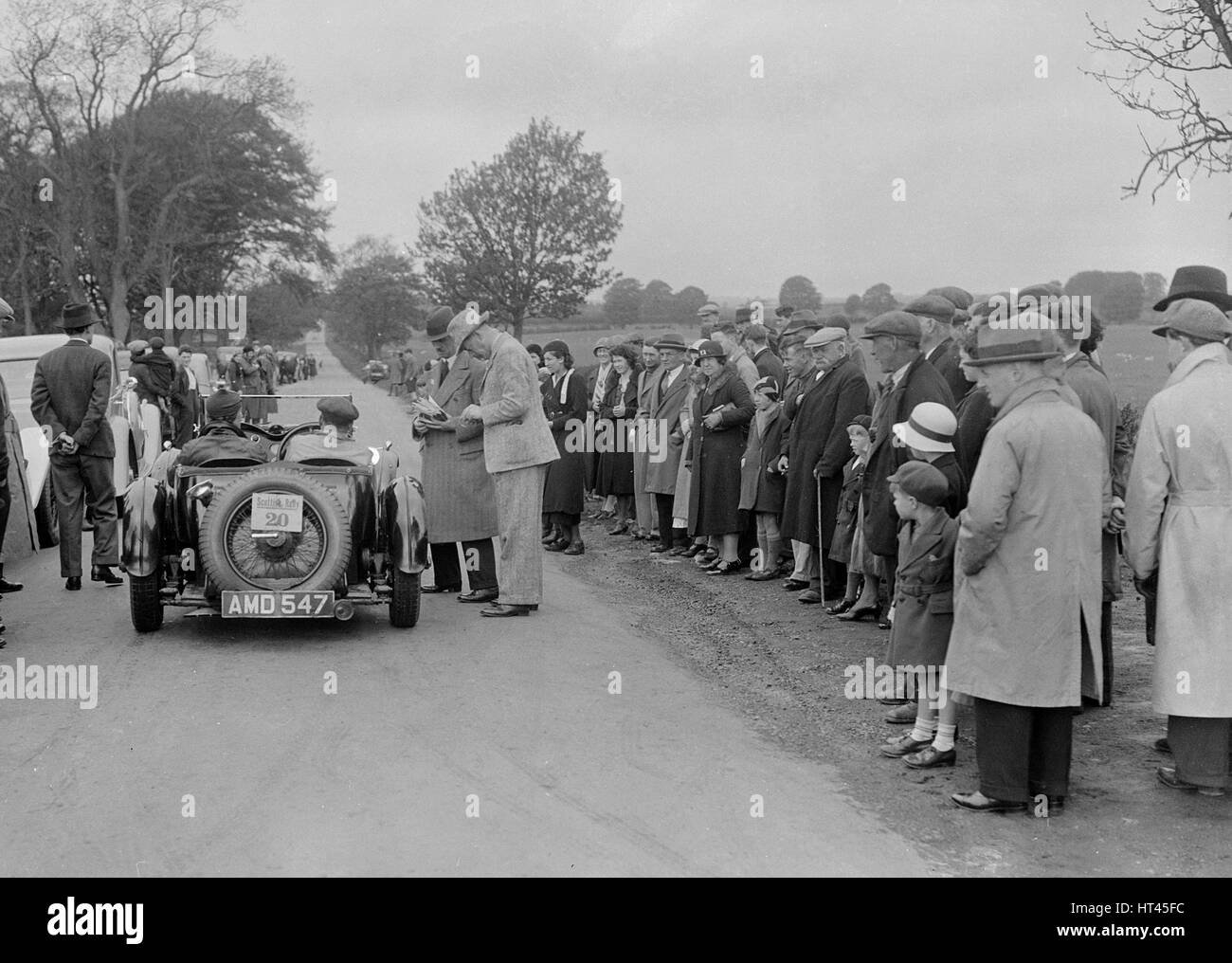 Aston Martin von JJ Boyd-Harvey bei der RSAC schottischen Rallye, 1934. Künstler: Bill Brunell. Stockfoto