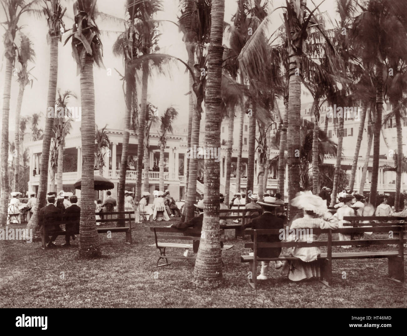 Am Nachmittag Konzert Stunde bei der Royal Poinciana in Palm Beach, Florida, c1904. Stockfoto