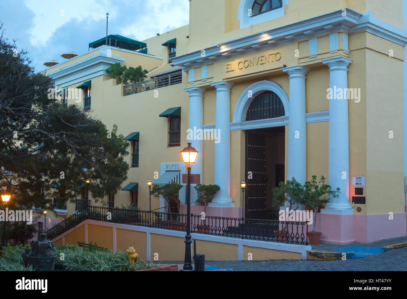 HOTEL EL CONVENTO PLAZA DE LA CATEDRAL ALTEN SAN JUAN PUERTO RICO Stockfoto