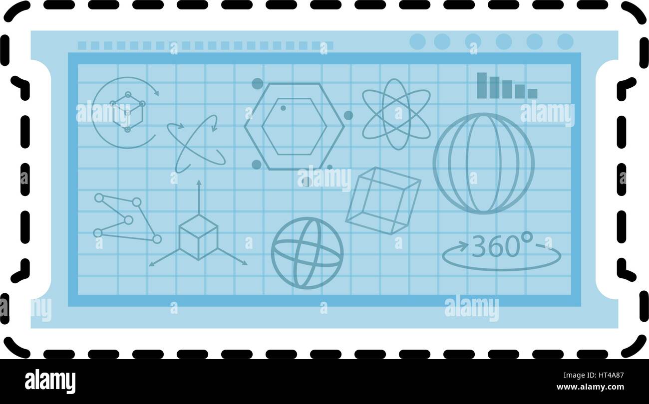 mathematische Berechnungen auf blaue Brett Symbolbild Stock Vektor