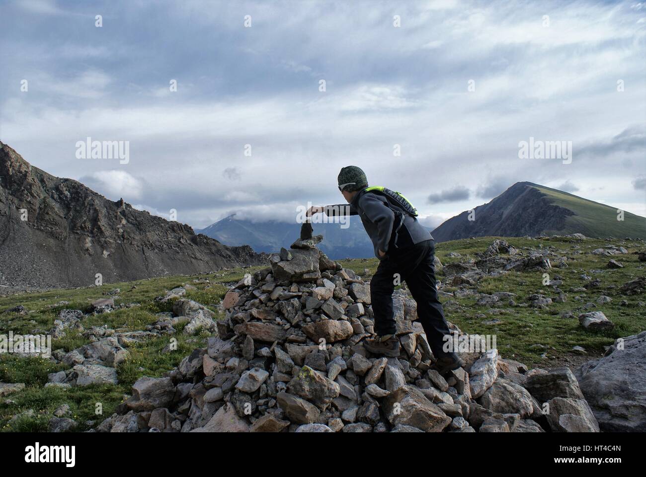 Wandern in den Bergen Stockfoto