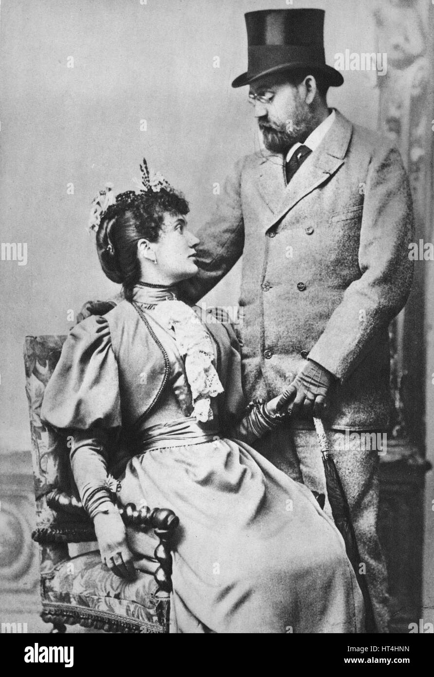 "Emile Zola und Jeanne Rozerat" c1890, (1939). Künstler: Pierre Petit. Stockfoto