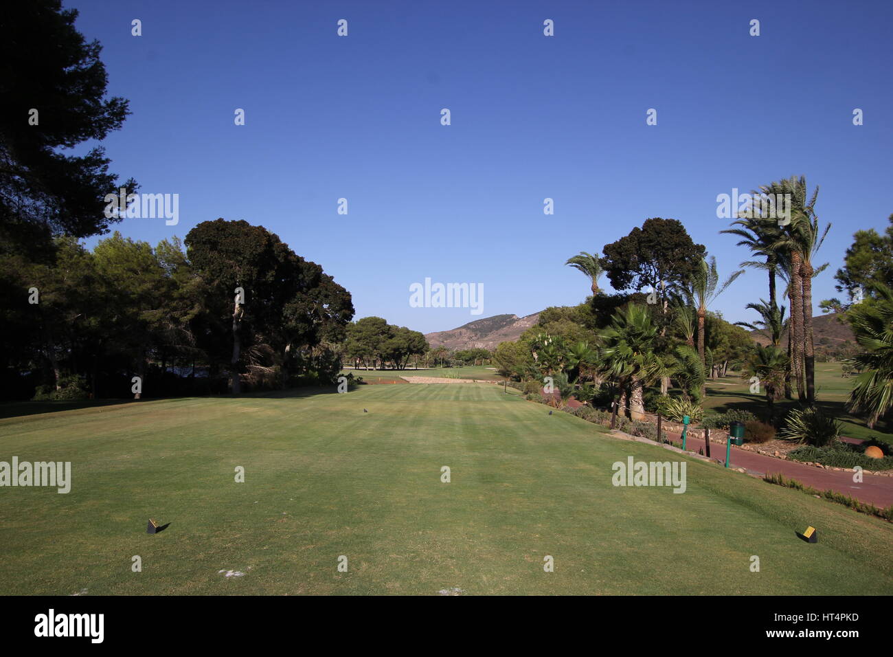 South Course La Manga, 7. Loch La Manga Club, Murcia, Spanien-Foto von Tony Henshaw www.lamangaphotos.com Stockfoto