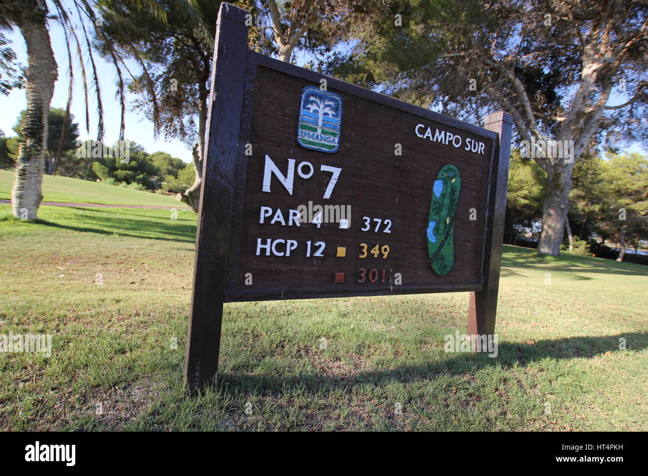 South Course La Manga, 7. Loch La Manga Club, Murcia, Spanien-Foto von Tony Henshaw www.lamangaphotos.com Stockfoto