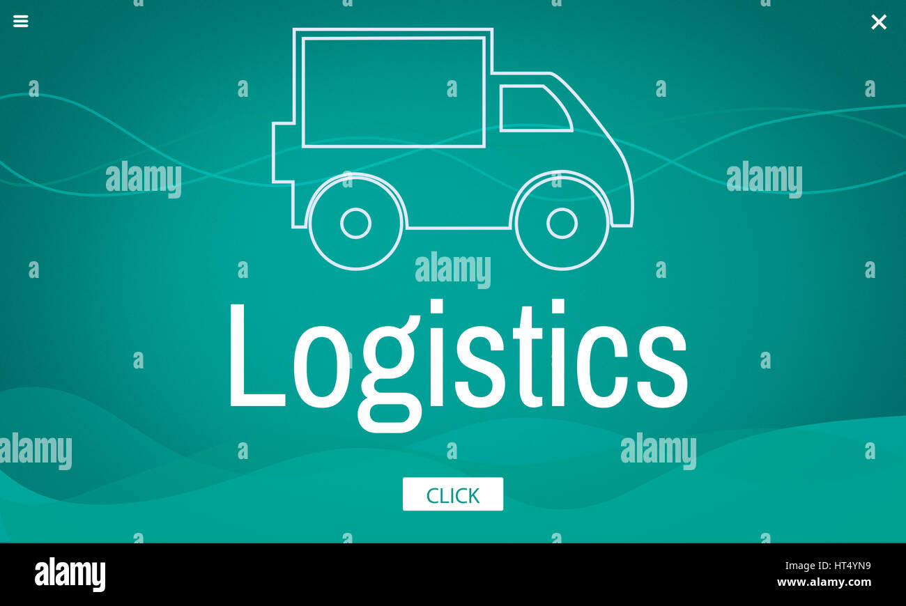 Frachtschiffahrt Fracht-Logistik-LKW-Symbol Stockfoto