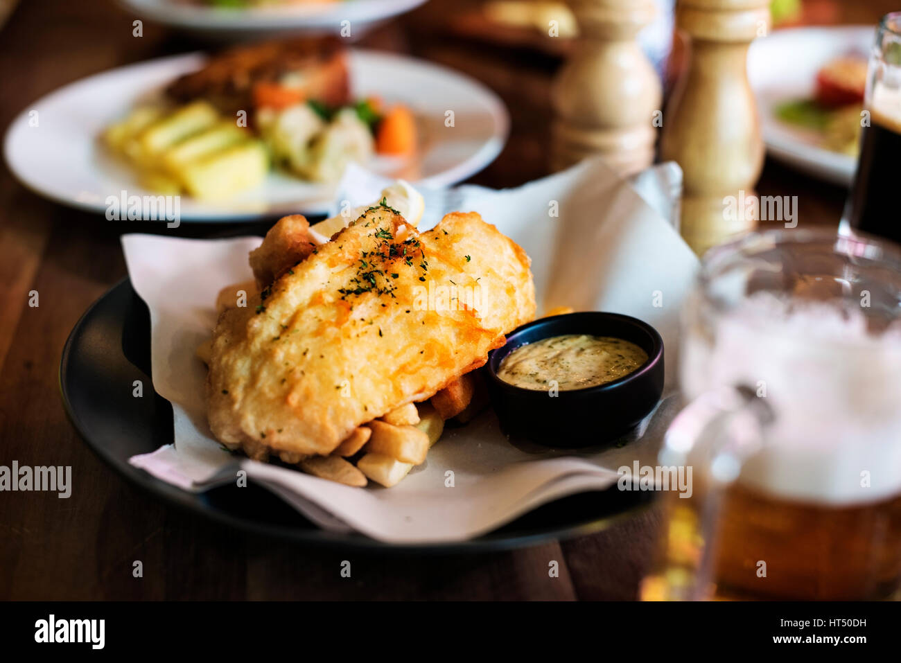 Gutes Essen Cafe servieren Fusion Bistrokarte Stockfoto
