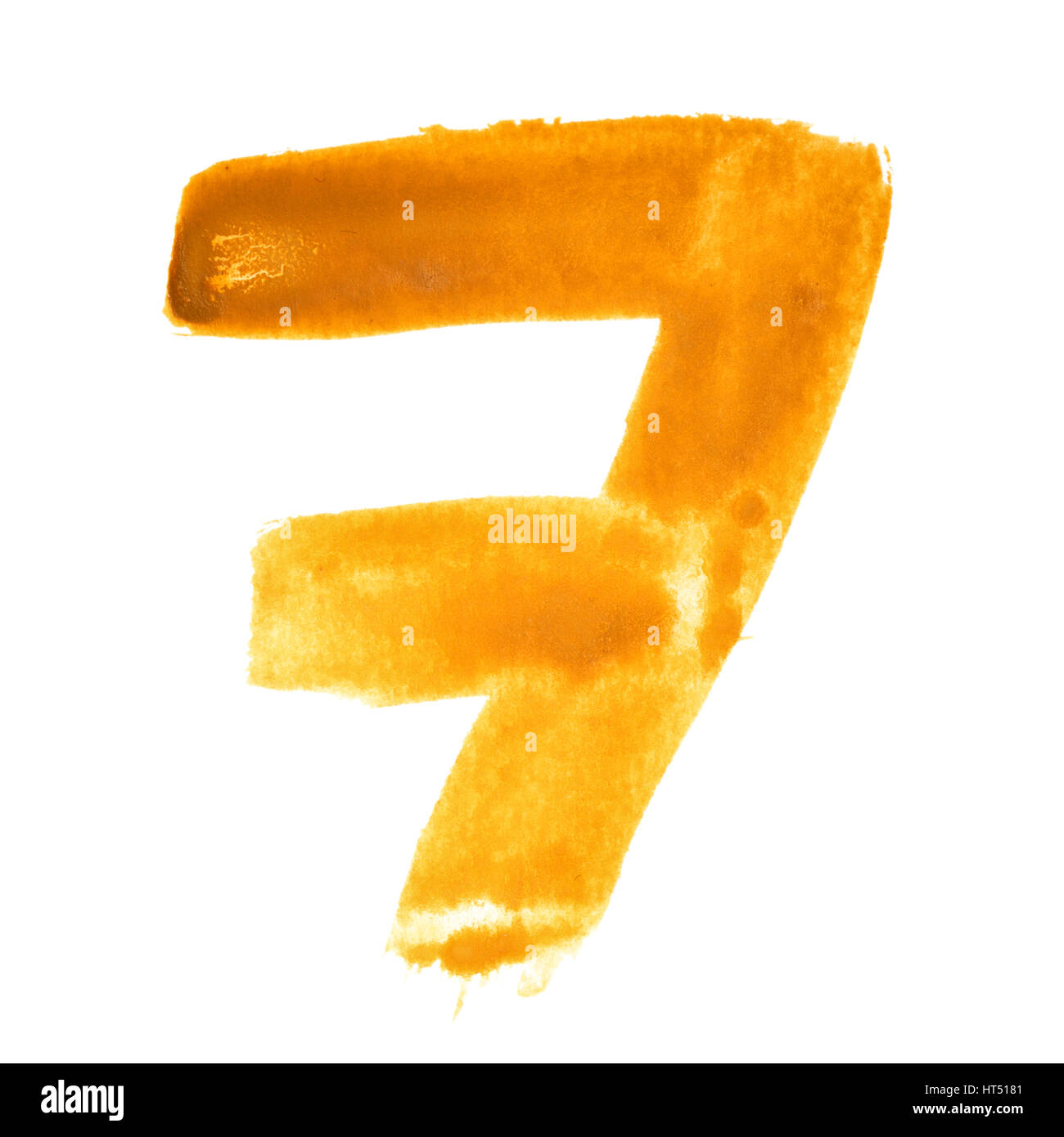 Sieben - Aquarell Figuren auf weißem Hintergrund Stockfoto