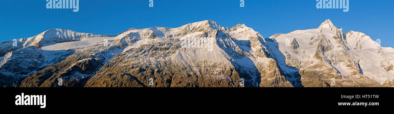 Blick auf Großglockner vom Franz-Josefs-Höhe, Glockner Gruppe, Kärnten, Österreich Stockfoto
