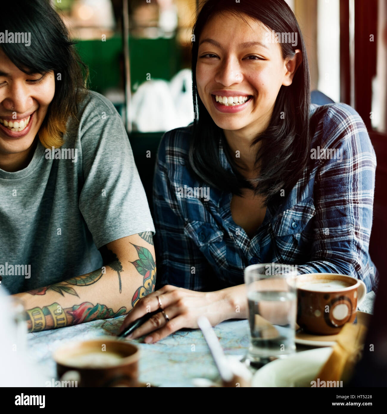 Gruppe von Menschen trinken Kaffee Konzept Stockfoto