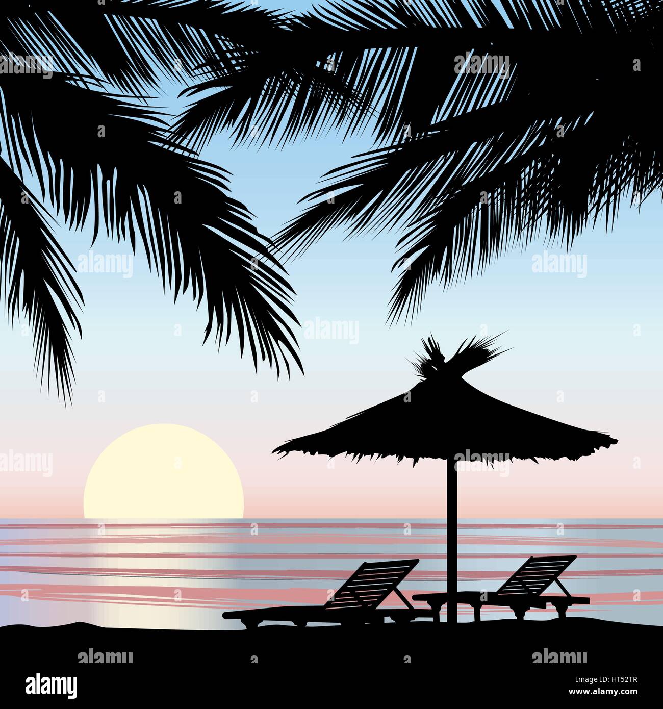 Sommerferien Hintergrund. am Meer. Beach Resort wallpaper Stock Vektor