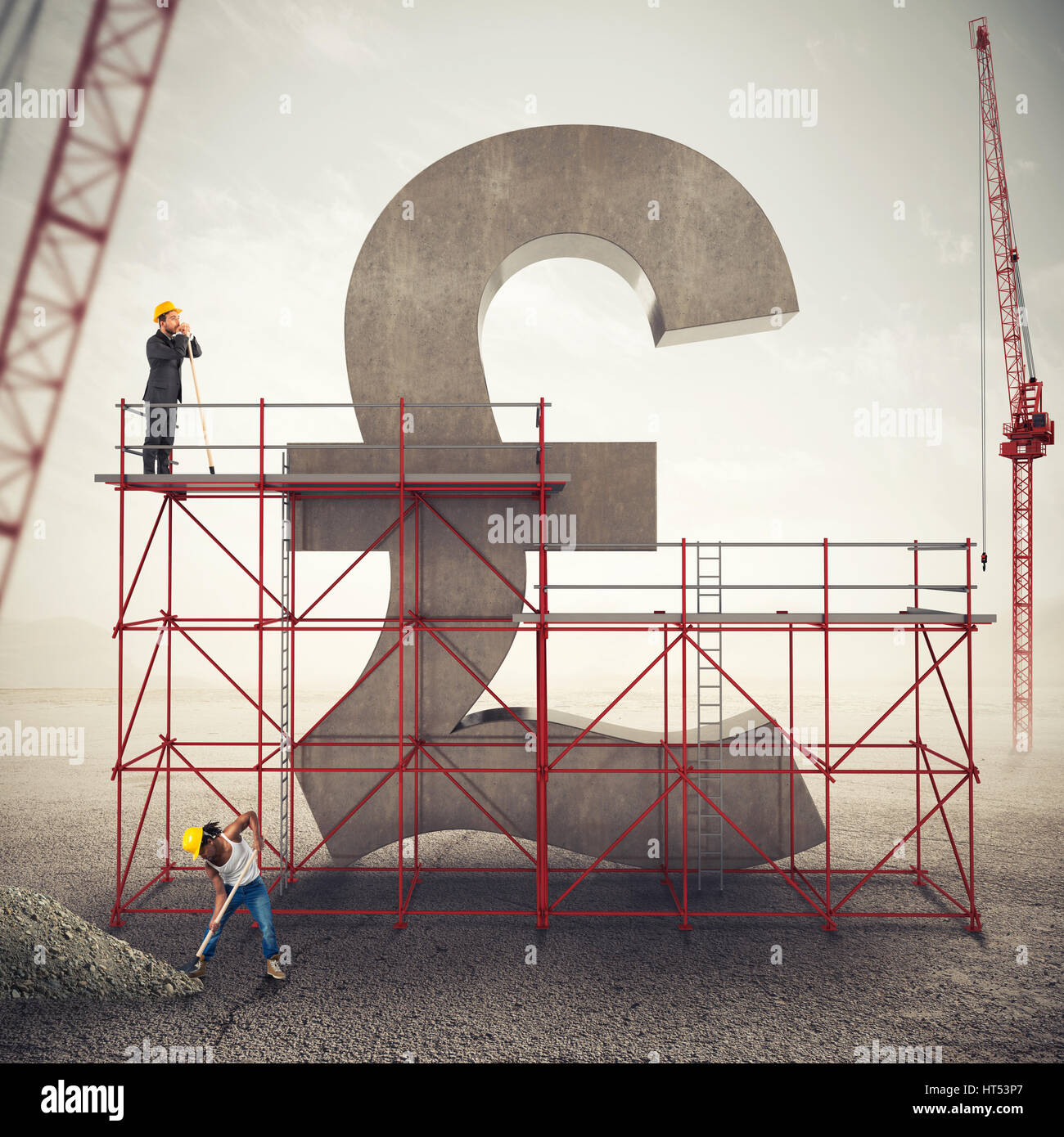 Stärken Sie britische Wirtschaft. 3D Rendering Stockfoto