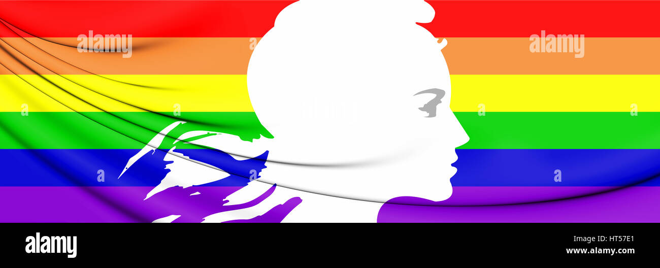 Frankreich-Gay-Flagge. 3D Illustration. Stockfoto