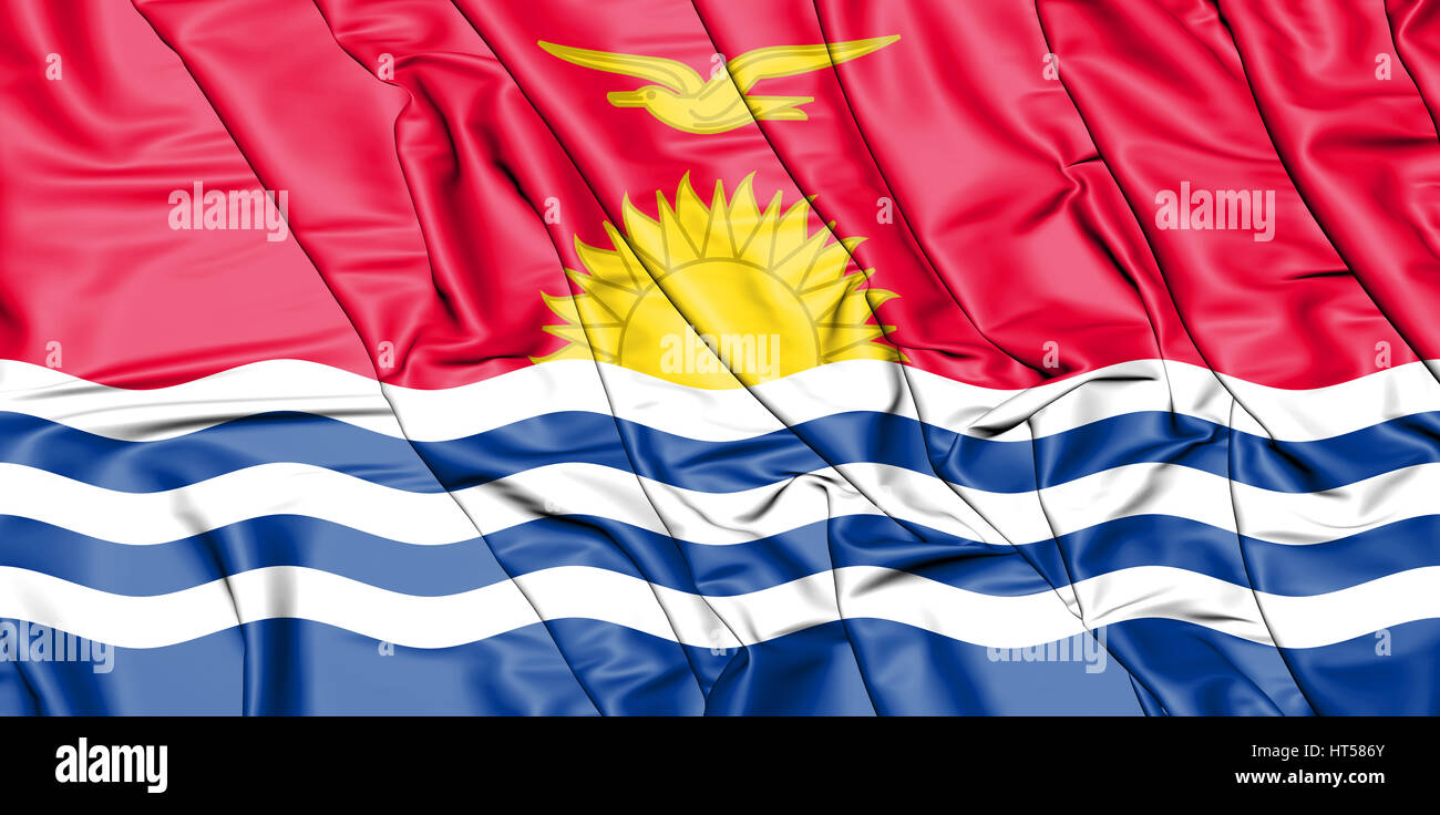 3D Flagge der Kiribati. 3D Illustration. Stockfoto