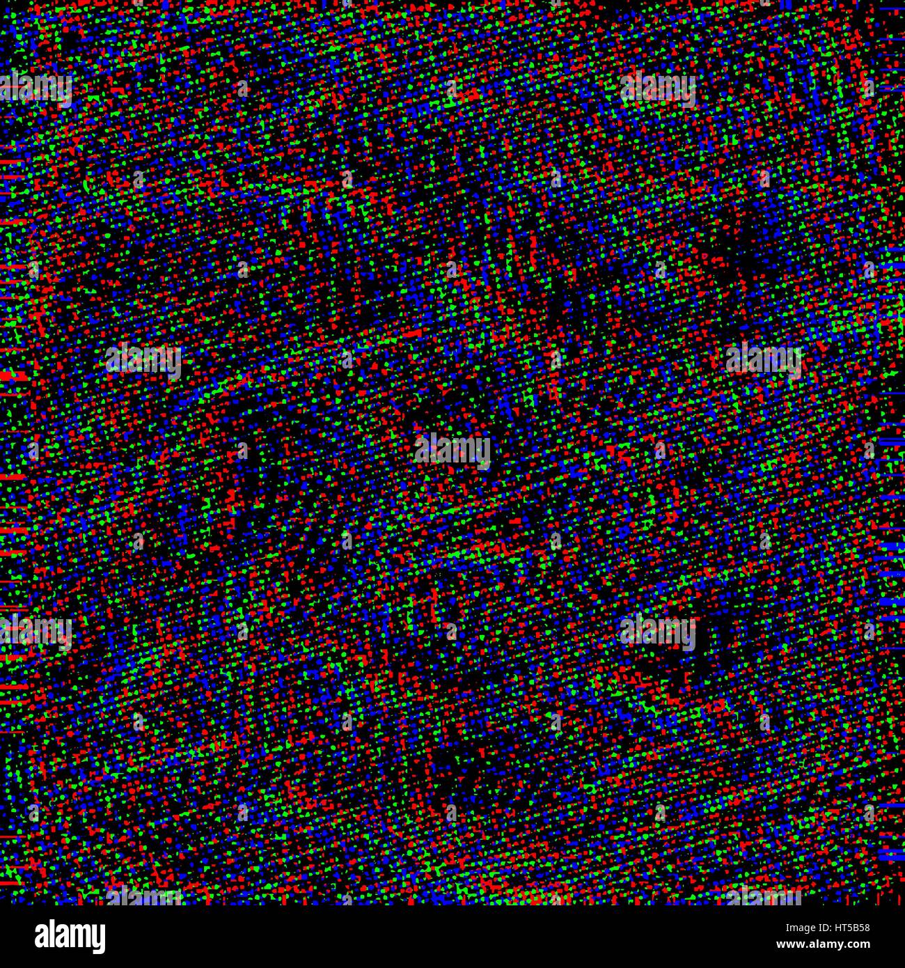 Vektor-lebendige rot grün blau RGB Partikel moderne abstrakte Glitch Grafikdesign schwarze Hintergrund Stock Vektor