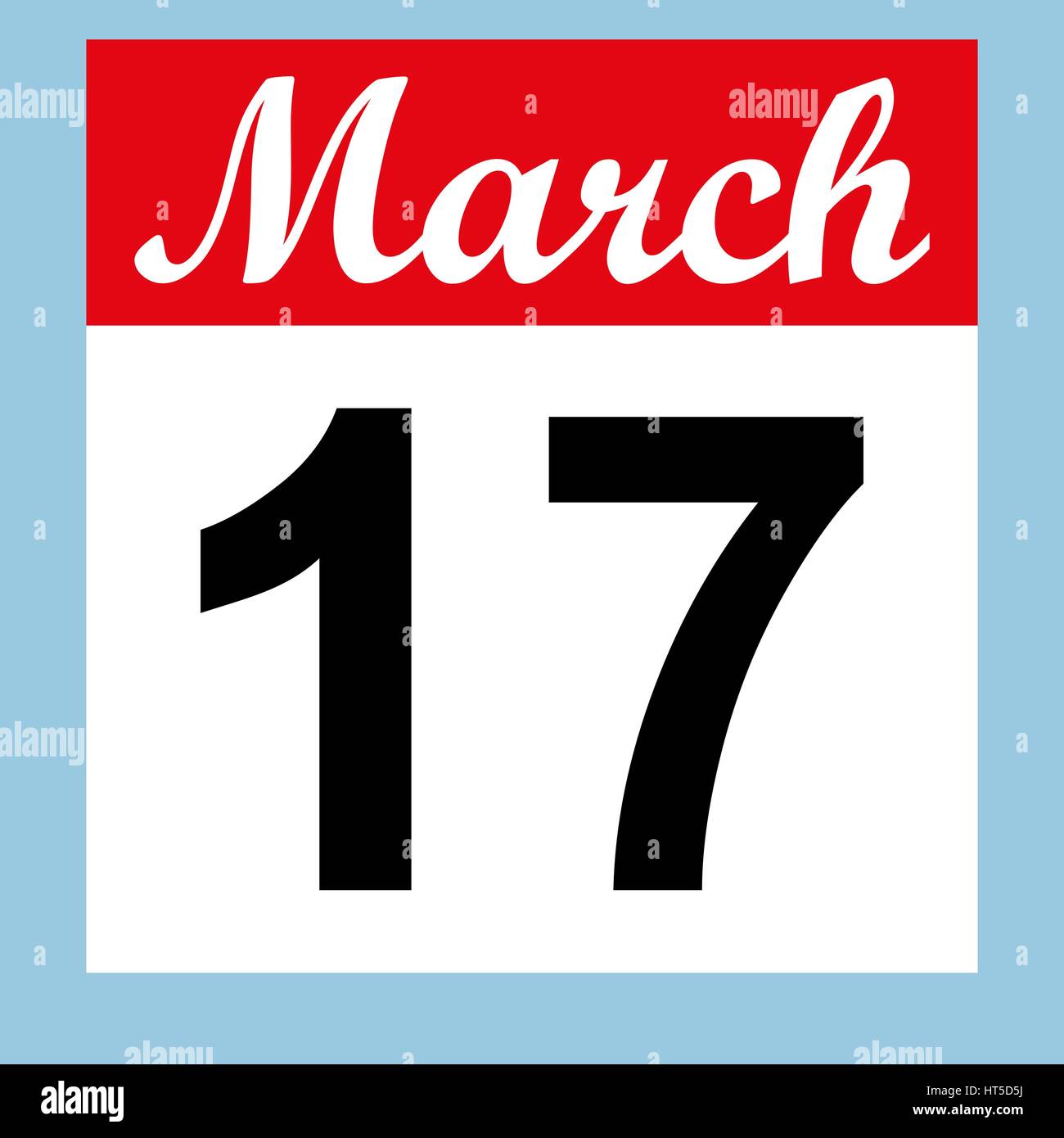 17 März St. Patricks Day in einem Kalender Stock Vektor
